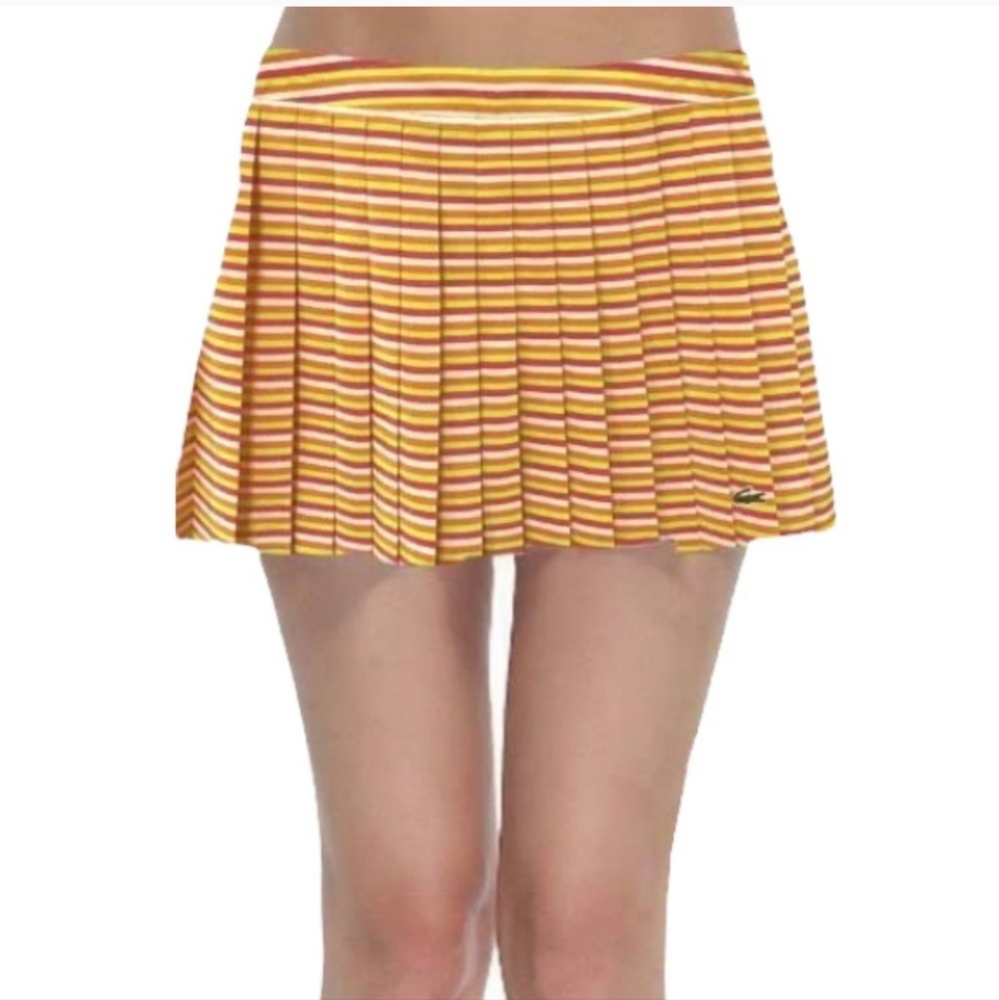 Lacoste Yellow and Red Striped Mini Skirt